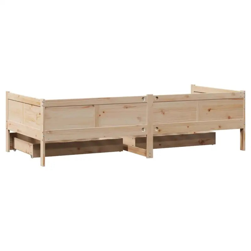 Slaapbank met lades in massief grenenhout met rustieke charme - Bedden & bedframes