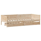 Slaapbank met lades in massief grenenhout met rustieke charme - Bedden & bedframes