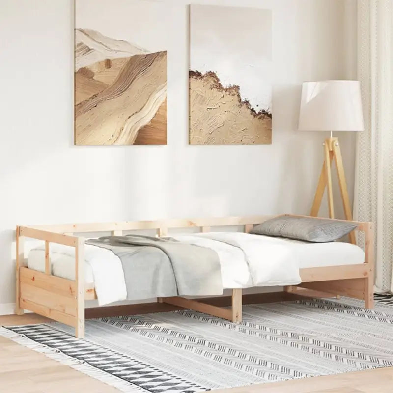 Slaapbank met massief grenenhout voor veelzijdig gebruik - Naturel / 90 x 190 cm / Nee - Bedden & bedframes