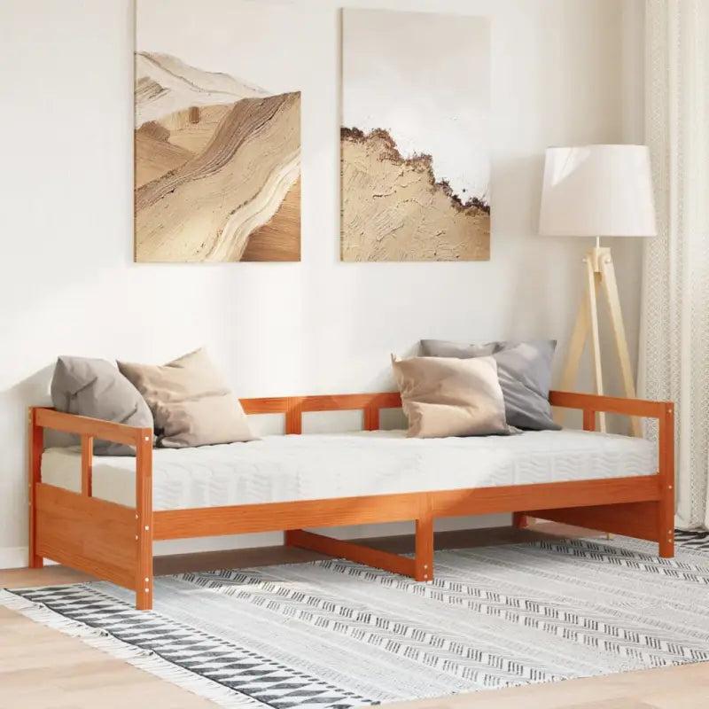 Slaapbank met massief grenenhout voor veelzijdig gebruik - Wasbruin / 90 x 190 cm / Ja - Bedden & bedframes
