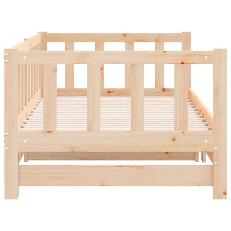 Slaapbank met onderschuifbed van massief grenenhout met handige totale afmetingen - Bedden & bedframes