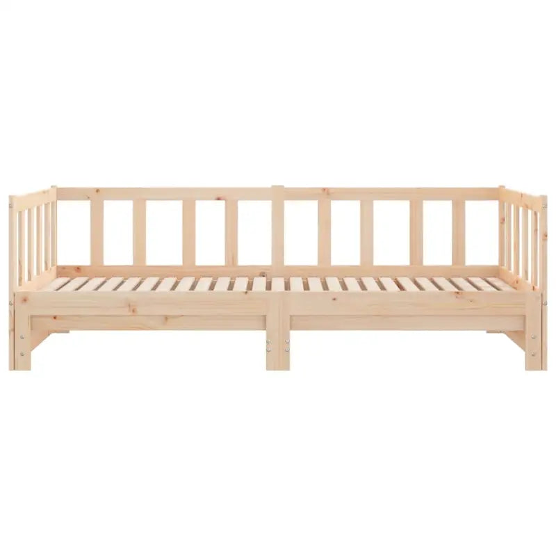 Slaapbank met onderschuifbed van massief grenenhout met handige totale afmetingen - Bedden & bedframes
