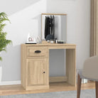 Slaapkamerkaptafel van bewerkt hout met moderne asymmetrische vorm - Sonoma eiken / 1 / met spiegel