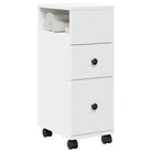 Smalle badkamerkast van bewerkt hout voor een decoratieve en praktische ruimte - Wit / 1 - Opbergkasten & lockerkasten