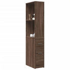 Smalle badkamerkast van bewerkt hout voor een stijlvol interieur - bruin eikenkleur / 1 - Opbergkasten & lockerkasten