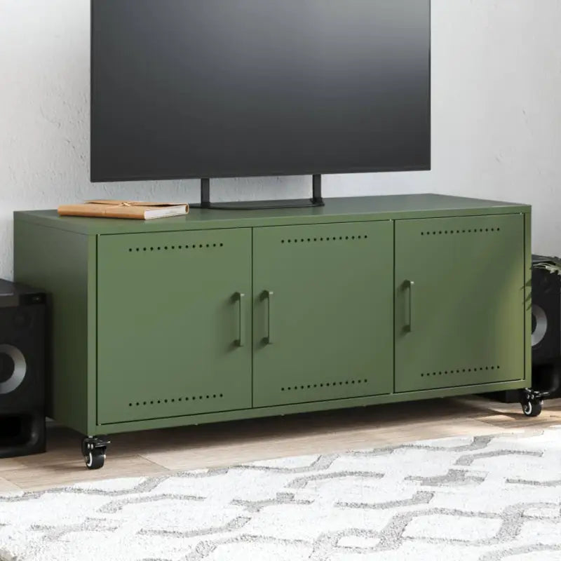 Sober en stevig TV-meubel van duurzaam staal voor je woonkamer - Groen / 1 - Tv-meubels