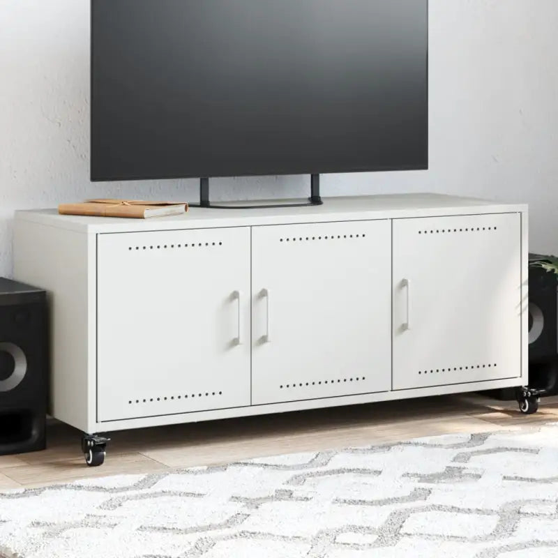 Sober en stevig TV-meubel van duurzaam staal voor je woonkamer - Wit / 1 - Tv-meubels