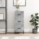 Sonoma Eiken Dressoir met metalen poten en bewerkt hout - Betongrijs / 1 - Dressoirs & buffetkasten