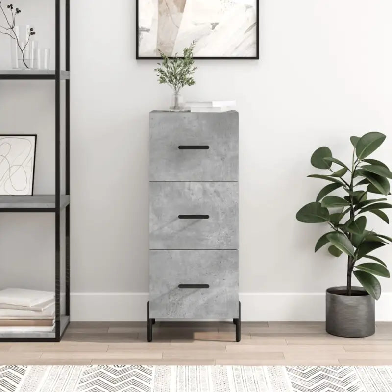 Sonoma Eiken Dressoir met metalen poten en bewerkt hout - Betongrijs / 1 - Dressoirs & buffetkasten