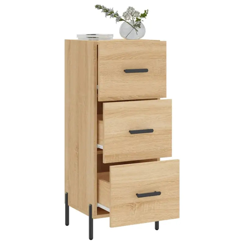 Sonoma Eiken Dressoir met metalen poten en bewerkt hout - Dressoirs & buffetkasten