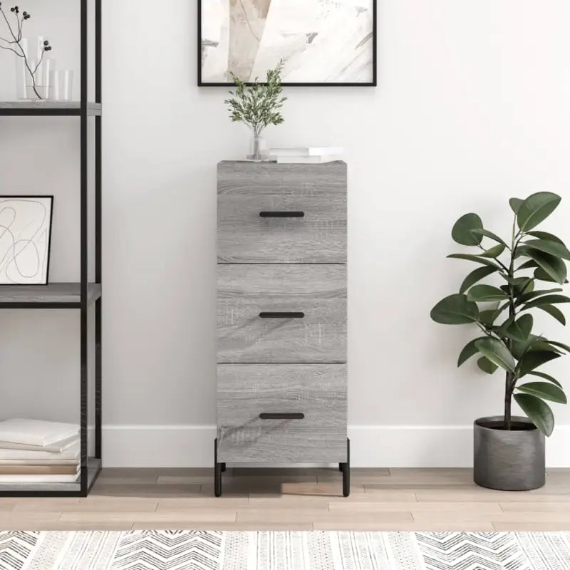 Sonoma Eiken Dressoir met metalen poten en bewerkt hout - Grijs sonoma / 1 - Dressoirs & buffetkasten