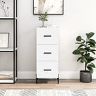 Sonoma Eiken Dressoir met metalen poten en bewerkt hout - Wit / 1 - Dressoirs & buffetkasten