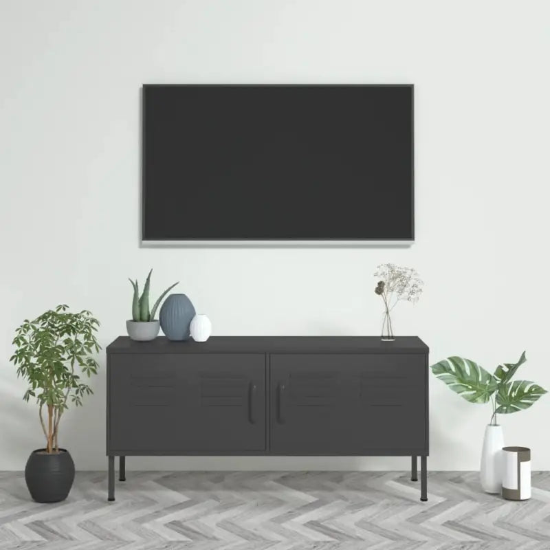 Stabiel en praktisch Tv-meubel met eenvoudig design - Antraciet / 1 - Tv-meubels