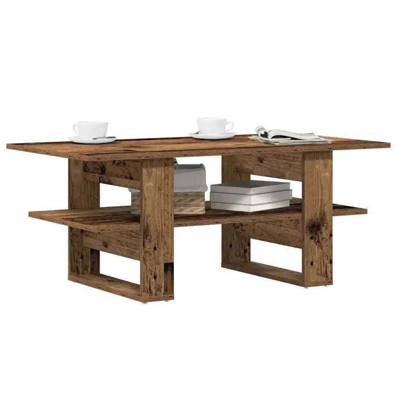 Stabiele salontafel met uniek ontwerp en bewerkt hout - Oud hout / 1 - Salontafels