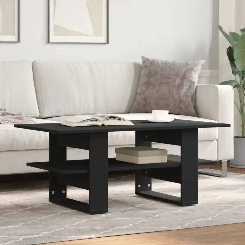 Stabiele salontafel met uniek ontwerp en bewerkt hout - Zwart / 1 - Salontafels