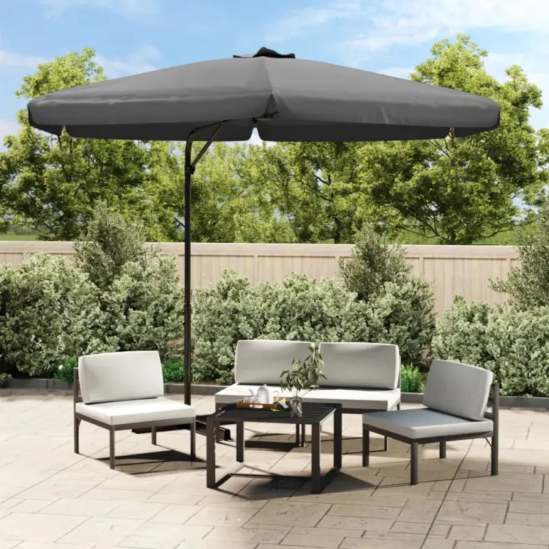 Stalen paal parasol voor bescherming tegen zware regenval en uv-straling - Antraciet / 1 - Parasols en zonneschermen