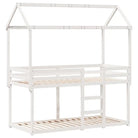 Stapelbed met bedhuis in massief grenenhout en open zijdeur - Bedden & bedframes