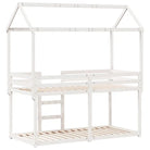 Stapelbed met bedhuis in massief grenenhout en open zijdeur - Bedden & bedframes