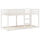 Stapelbed met bedhuis in wit materiaal en massief grenenhout - Bedden & bedframes