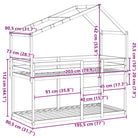 Stapelbed met bedhuis in wit materiaal en massief grenenhout - Bedden & bedframes