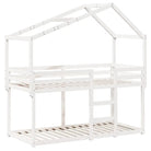 Stapelbed met bedhuis in wit materiaal en massief grenenhout - Bedden & bedframes