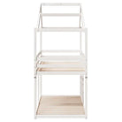 Stapelbed met bedhuis in wit materiaal en massief grenenhout - Bedden & bedframes