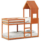 Stapelbed met bedhuis van massief grenenhout en multiplex lattenbodem - Bedden & bedframes