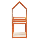 Stapelbed met bedhuis van massief grenenhout en multiplex lattenbodem - Bedden & bedframes