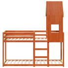Stapelbed met bedhuis van massief grenenhout en multiplex lattenbodem - Bedden & bedframes