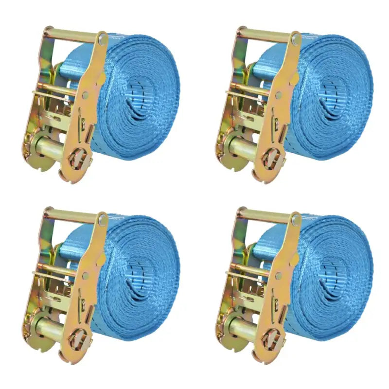 Sterke europese en-12195-2 norm spanbanden voor vrachtbeveiliging - Blauw / 6 m x 38 mm / 4 - Spanbanden