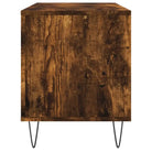 Stevige blad platenkast met ijzeren poten en bewerkt hout - Cd- & dvd-kasten
