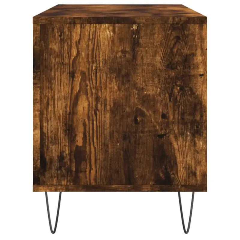 Stevige blad platenkast met ijzeren poten en bewerkt hout - Cd- & dvd-kasten