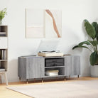 Stevige blad vinylkast met ijzeren poten en bewerkt hout - Grijs sonoma / 1 - Cd- & dvd-kasten