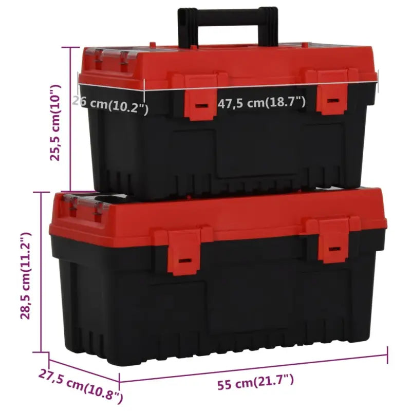 Stevige en ruime Gereedschapskisten voor je garage en werkplaats - 55 x 27.5 x 28.5 cm / 1 - Gereedschapskisten