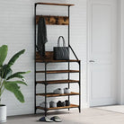 Stevige houten kledingrek voor een opgeruimde kast - Gerookt eiken / 70 x 34 x 184 cm / 1 - Kledingrekken &