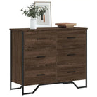 Stevige ladekast met bewerkt hout en tijdloze uitstraling - bruin eikenkleur / 1 - Commodes & ladekasten