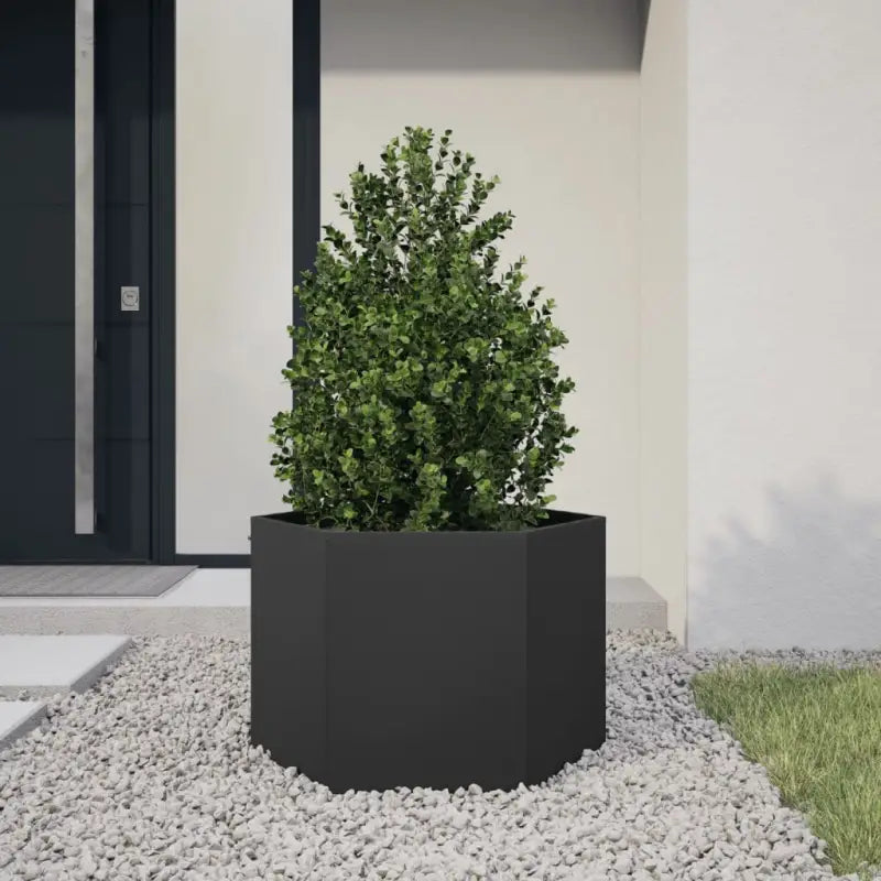 Stevige weerbestendige plantenbak voor andere buitenruimte - Staal/Zwart / 69 x 60 x 45 cm / 1 - Bloempotten &
