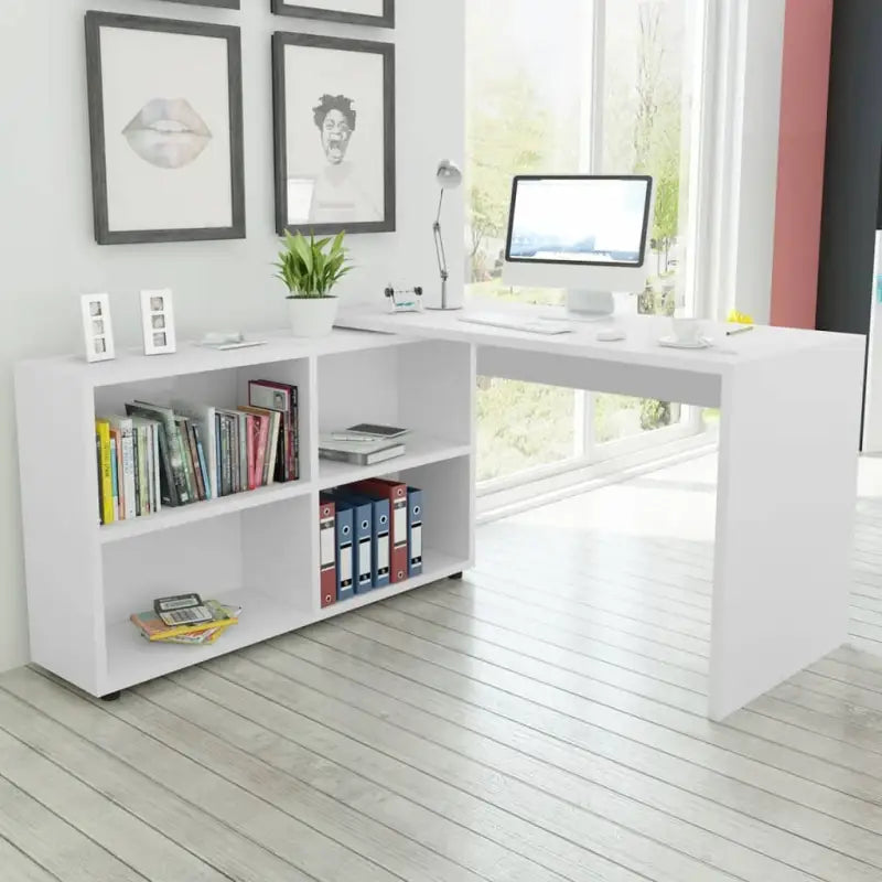Stijlvol Computerbureau met Boekenkast voor Huis of Kantoor - Bureaus