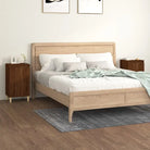 Stijlvol nachtkastje met houten poten en bewerkt hout voor een elegante inrichting - bruin eikenkleur / 2 - Nachtkastjes