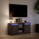 Stijlvol tv-meubel van bewerkt hout met LED-verlichting en stabiel ontwerp - Tv-meubels