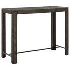 Stijlvolle bartafel voor binnen en buiten met stevig stalen frame - Bruin / 140.5 x 60.5 x 110.5 cm / 1 - Tuintafels