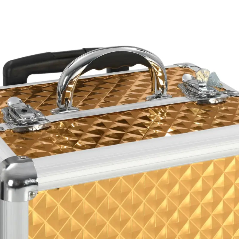 Stijlvolle make-up trolley met uittrekbare lades en afneembare zwenkwielen - Goud / 2 - Toilettassen
