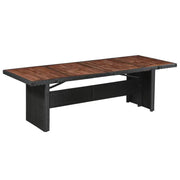 Stijlvolle poly rattan tuintafel met gepoedercoat stalen frame - Tuintafels