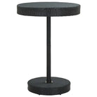 Stijlvolle poly rattan tuintafel met stevig stalen onderstel - Zwart / 75.5 x 106 cm / 1 - Tuintafels