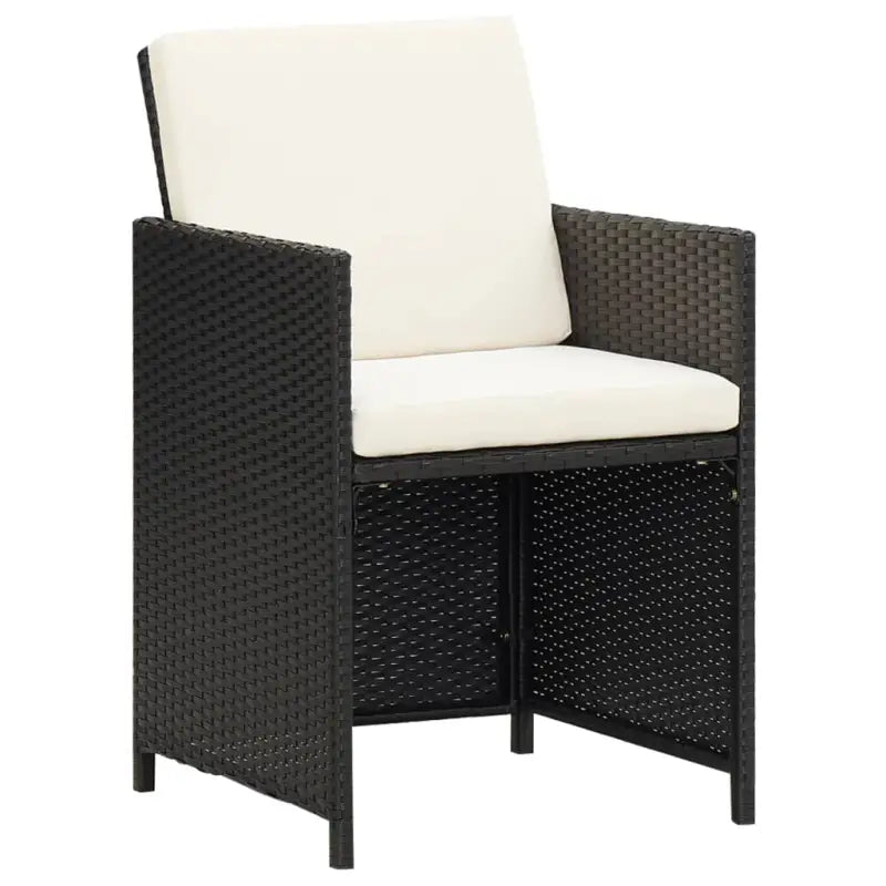 Stijlvolle rattan tuinstoelen inclusief levering bevat voor tuin of terras - Zwart en wit / 2 - Tuinstoelen