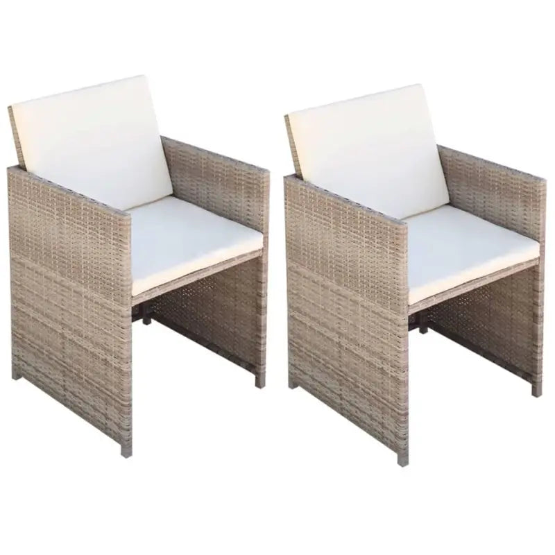 Stijlvolle rattan tuinstoelen inclusief levering bevat voor tuin of terras - Beige / 2 - Tuinstoelen