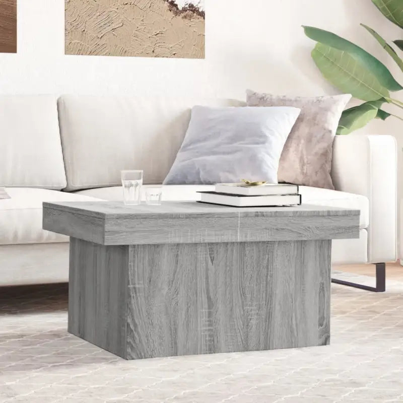 Stijlvolle salontafel van bewerkt hout voor een elegante woonkamer - Grijs sonoma / 1 / 80 cm - Salontafels