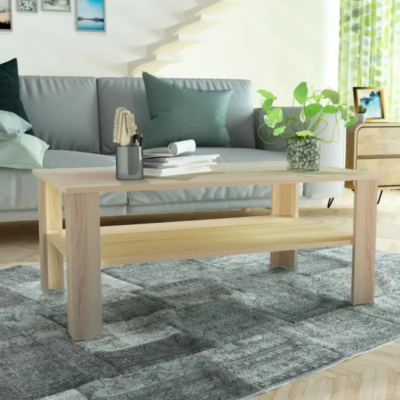 Stijlvolle salontafel van bewerkt hout voor elk interieur - Eiken / 1 - Salontafels