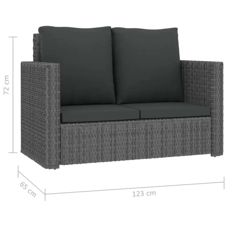 Stijlvolle tuinset met gepoedercoat stalen frame en levering bevat - Grijs - Tuinsets