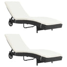 Stijlvolle waterbestendige ligstoelen voor in de tuin of op het terras - Zwart / 2 - Ligstoelen